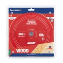 Griešanas disks 305x60Tx30mm, Wood PREMIUM, SPECIALIST+ 