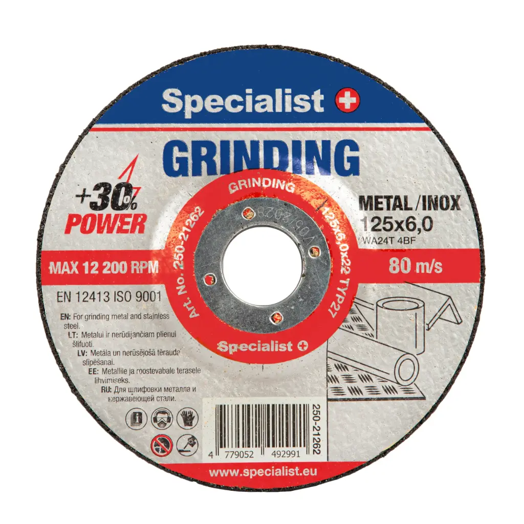 SPECIALIST+ šlifavimo diskas GRINDING, 125x6x22 mm
