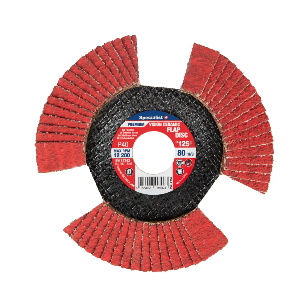 Flap sanding disc 125 mm, P40, Vision Ceramic PREMIUM, SPECIALIST+