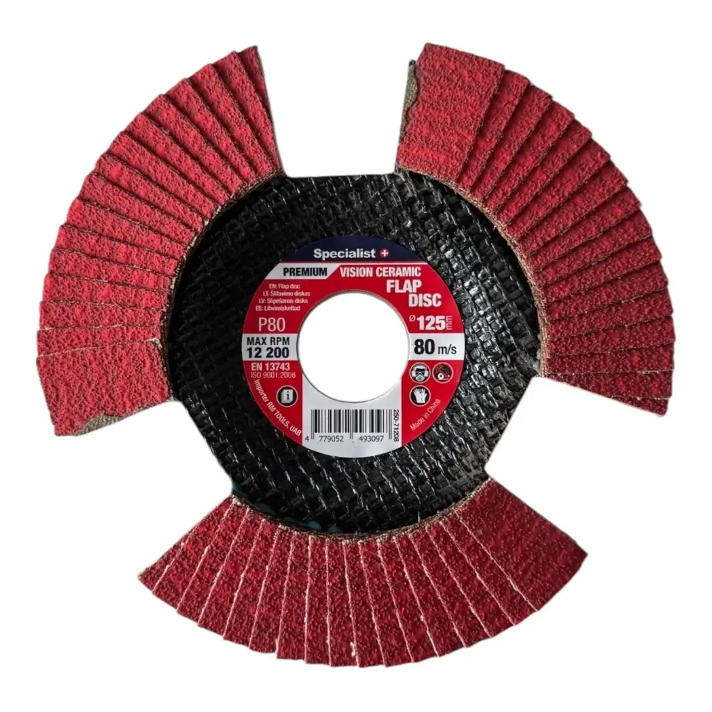 Flap sanding disc 125 mm, P80, Vision Ceramic PREMIUM, SPECIALIST+
