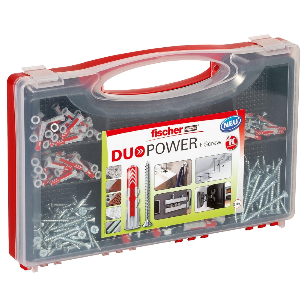 DuoPower Dowel and Screw Set, Fischer, 280 pcs