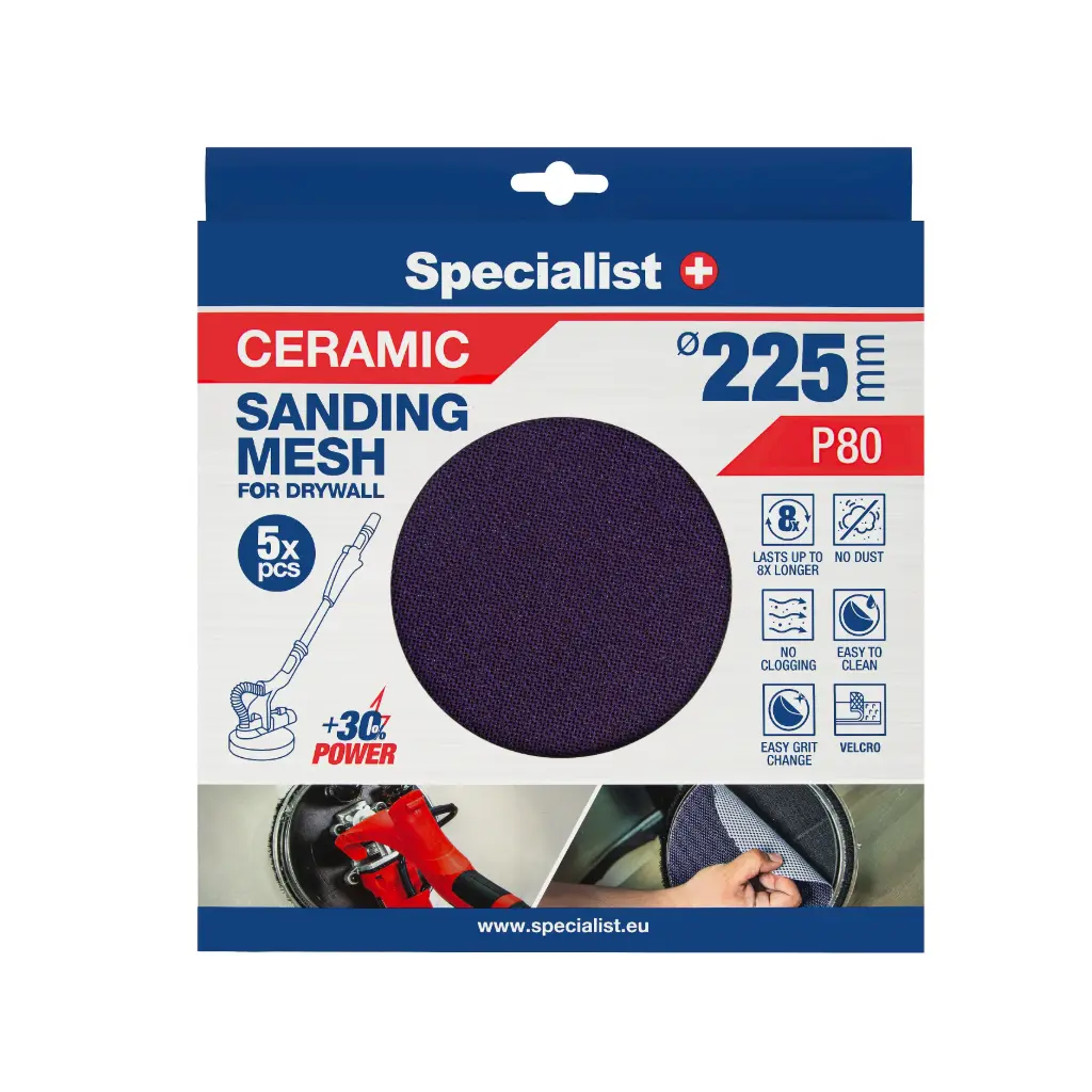 Specialist+ võrklihvketas MESH, 225 mm P80, 5 tk