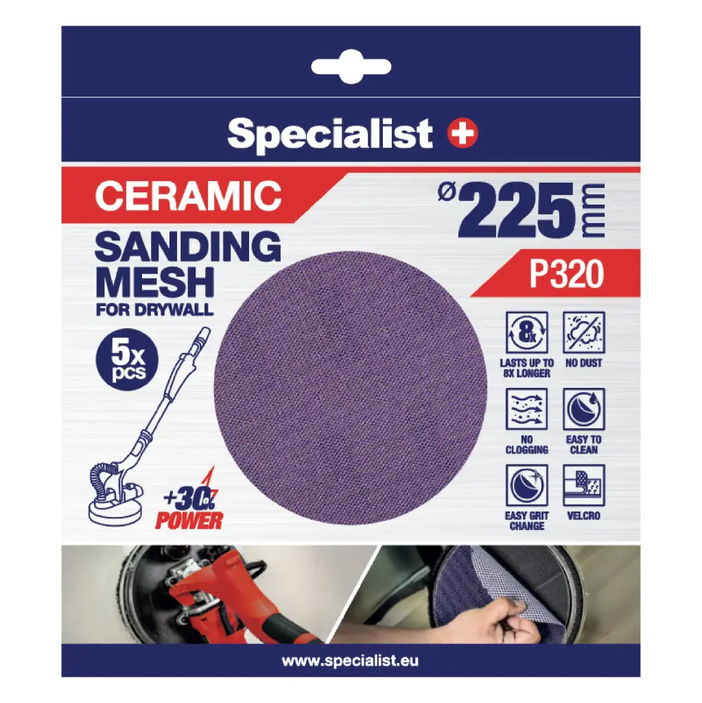 Specialist+ võrklihvketas MESH, 225 mm, P320, 5 tk