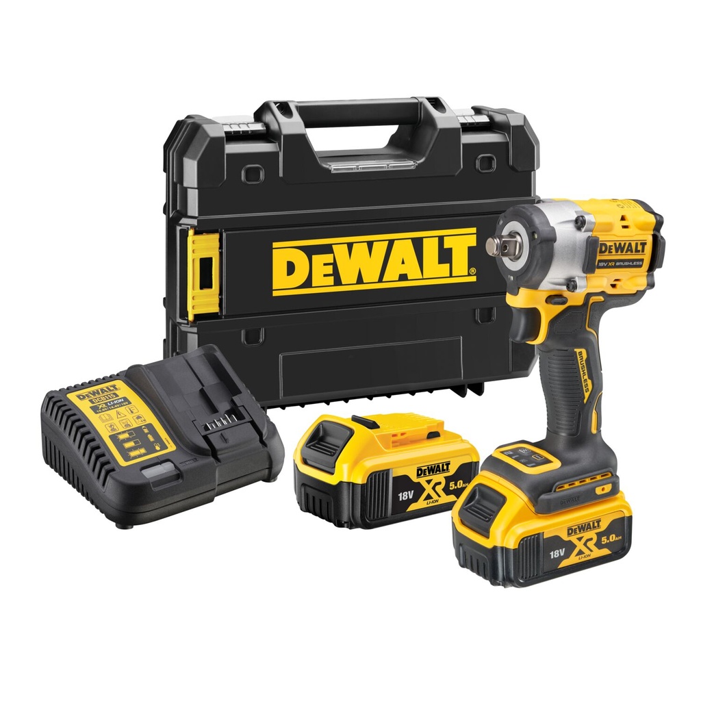 Triecienuzgriežņu atslēga 1/2", DCF922P2T 18V, 2x5 Ah, DeWALT