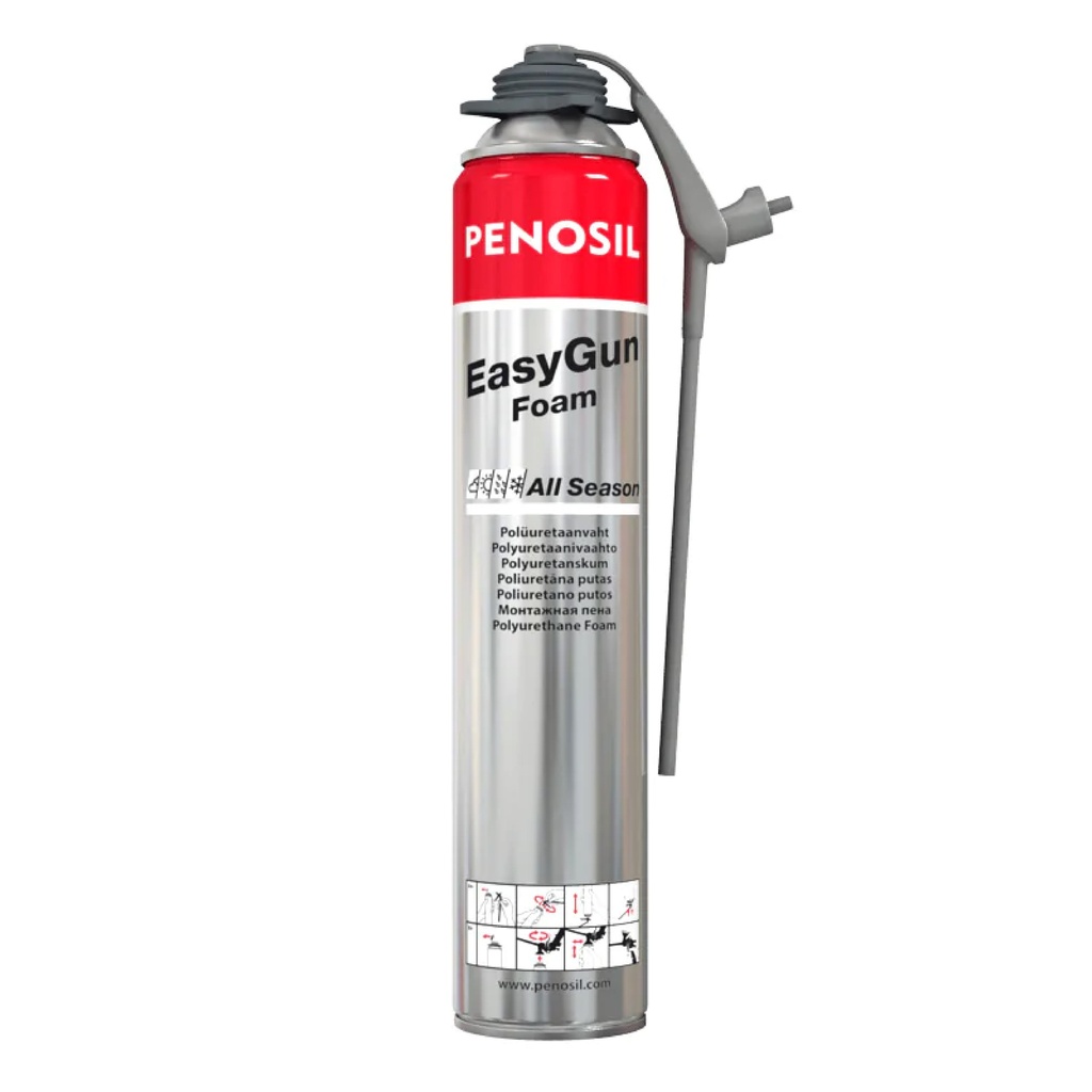 PENOSIL EasyGun Foam All Season poliuretāna putas ar unikālu aplikatoru