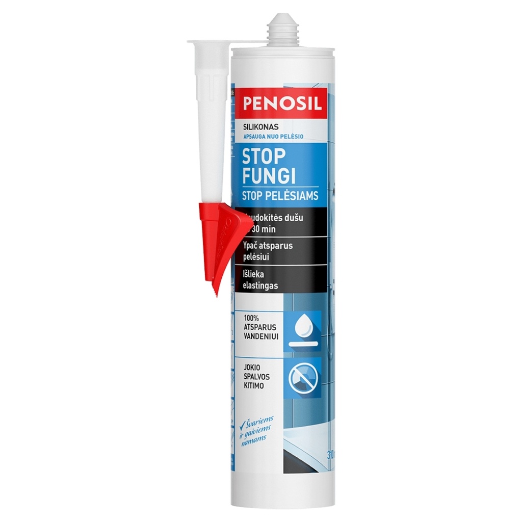 Silikoninis hermetikas Stop Fungi, bespalvė, 310 ml, PENOSIL