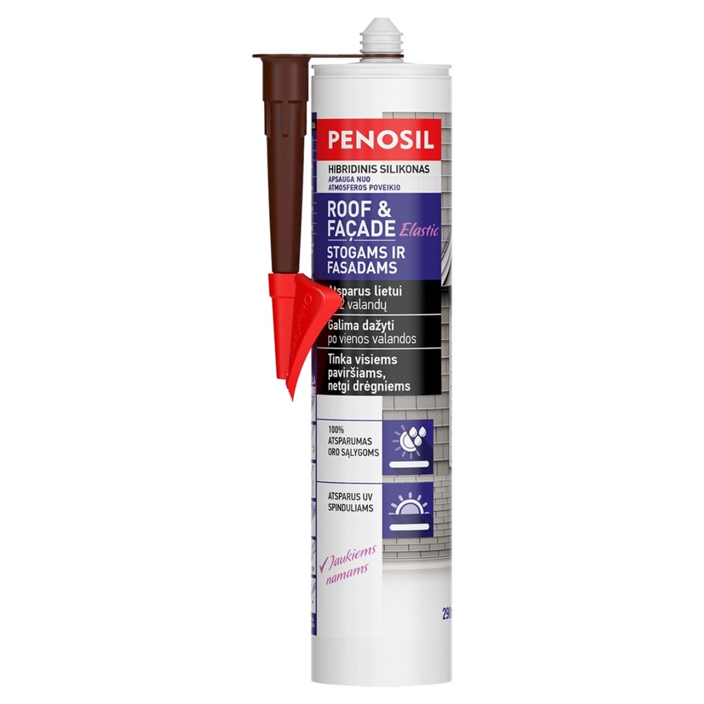 Elastne katuse- ja fassaadihermeetik Roof&Facade Elastic, must, 290 ml, PENOSIL