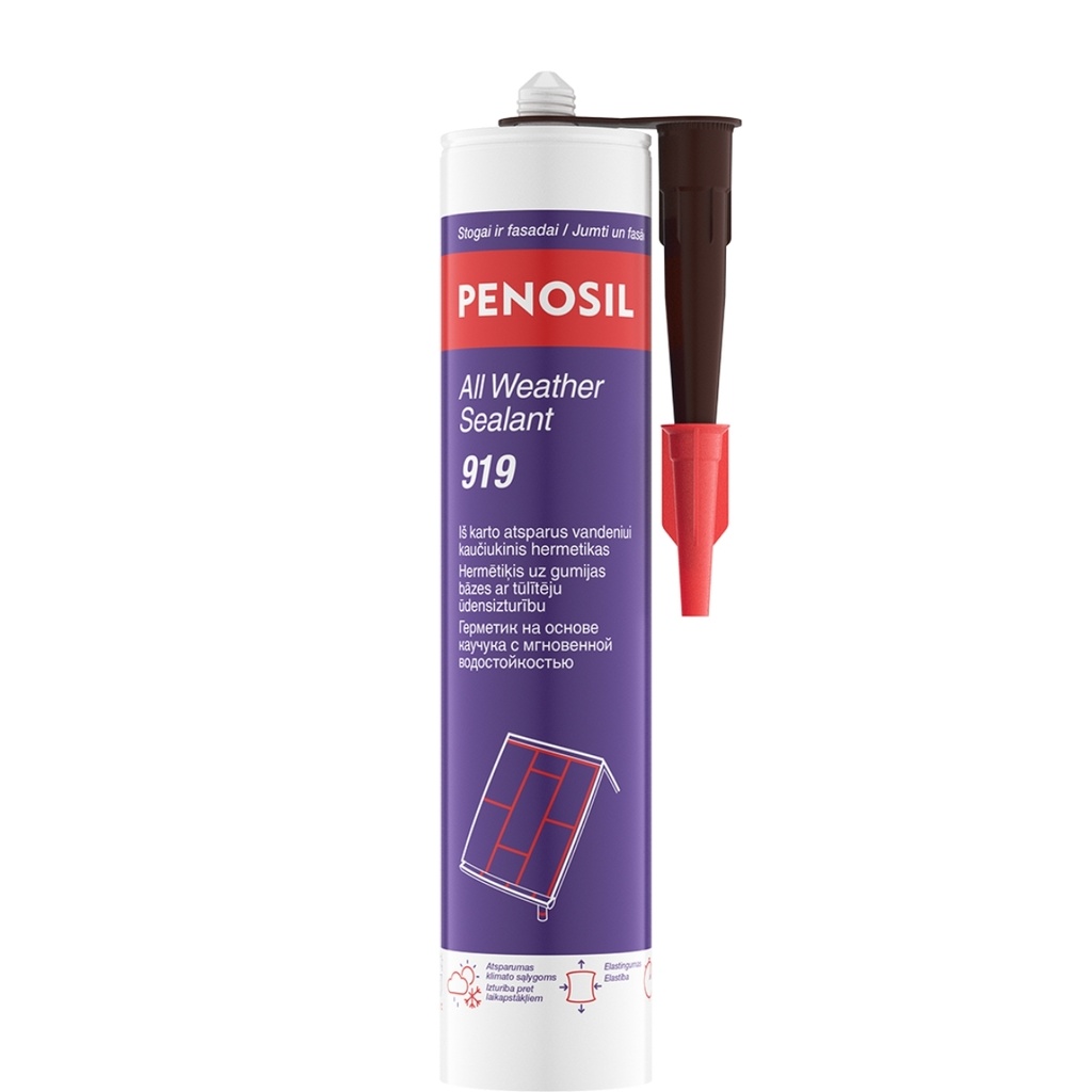 Atsparus vandeniui hermetikas All Weather Sealant 919, ruda, 300 ml, PENOSIL 