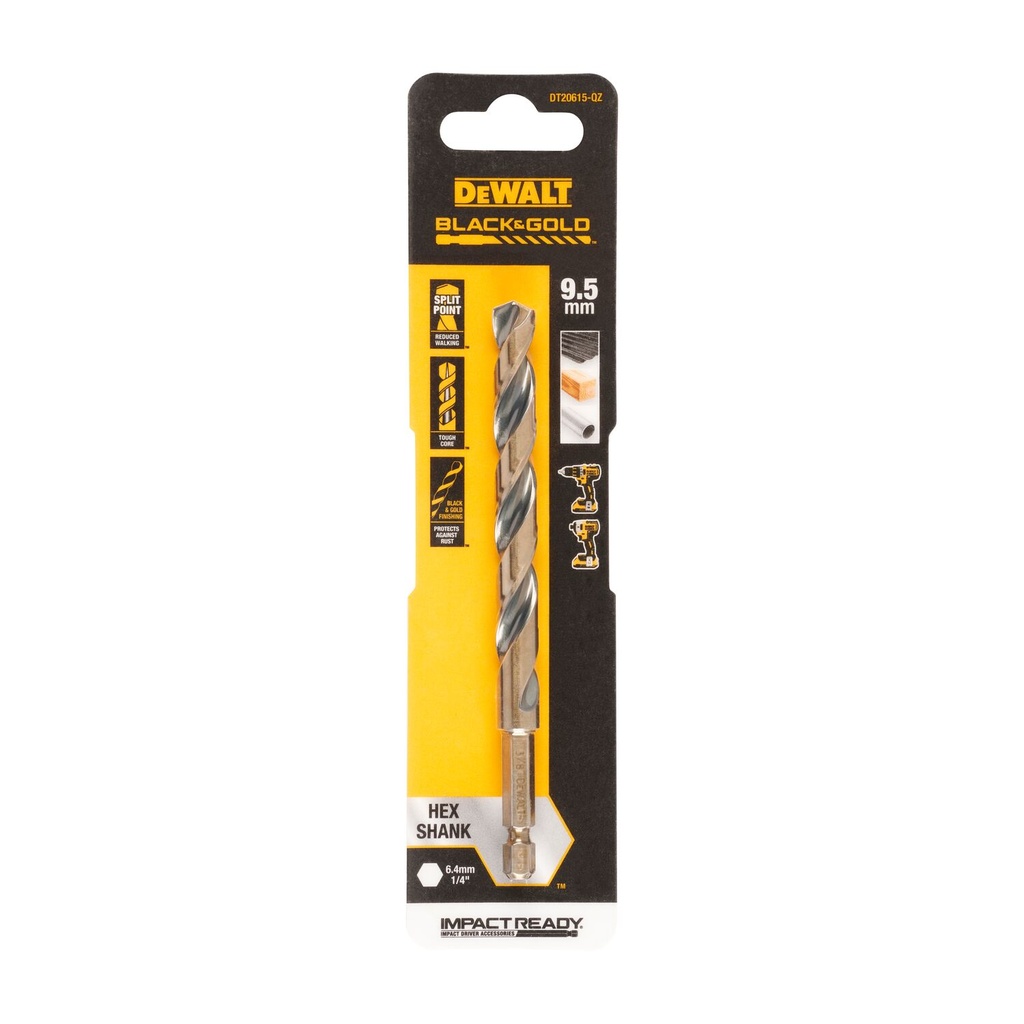 Metāla urbja uzgalis HEX 1/4, 9,5 mm, DeWALT