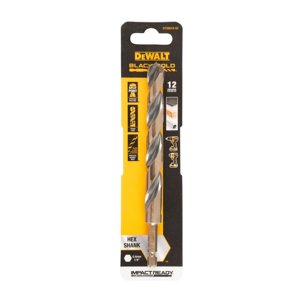 Metāla urbja uzgalis HEX 1/4, 12,0 mm, DeWALT