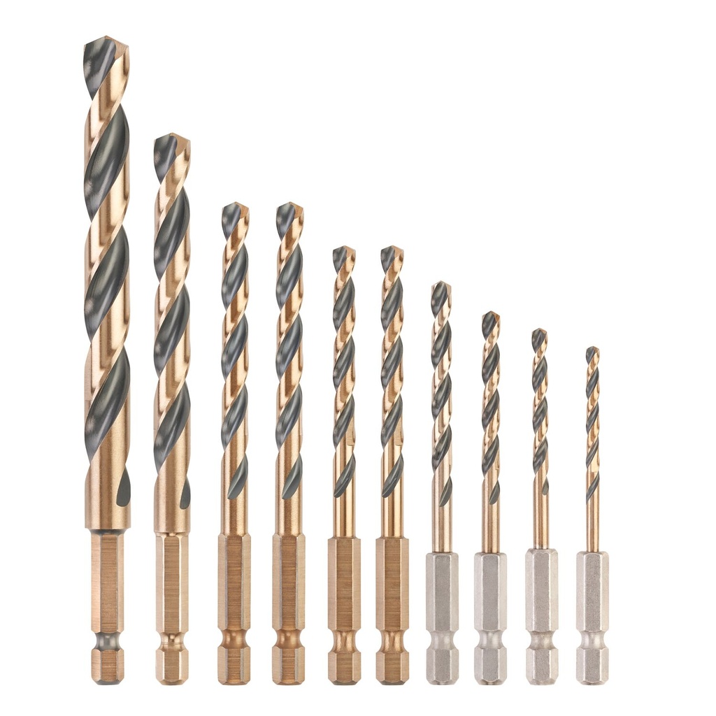 Metal drill bit set HEX 1/4, DeWALT, 10 pcs