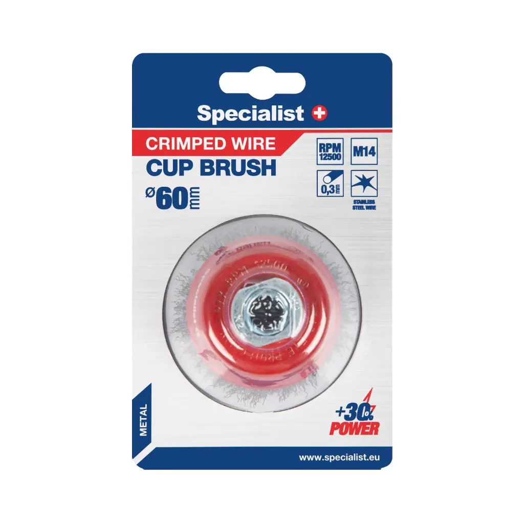 Wire cup brush, straight wire, 60 mm, M14, SPECIALIST+