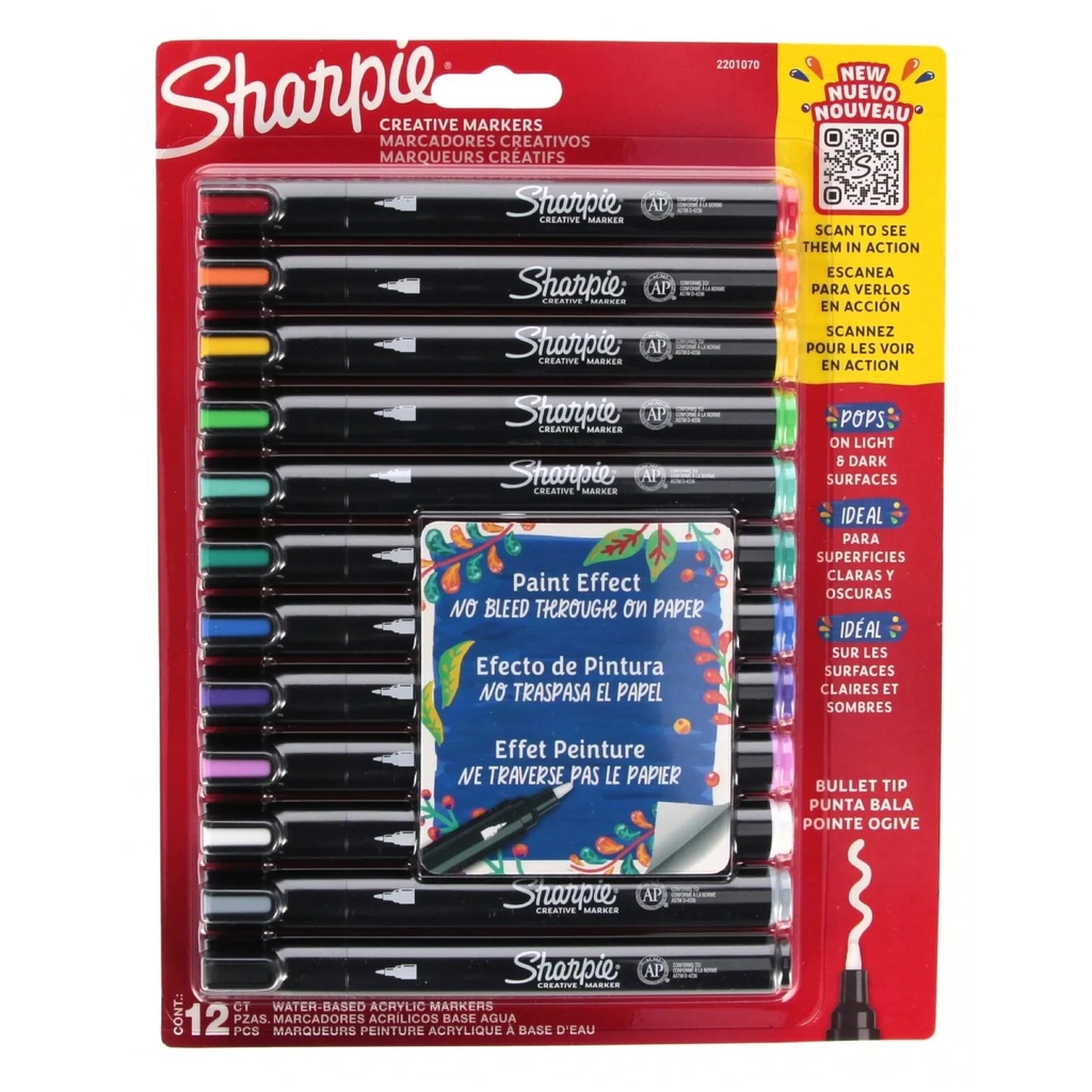 Radošo marķieru komplekts, SHARPIE, 12 gab