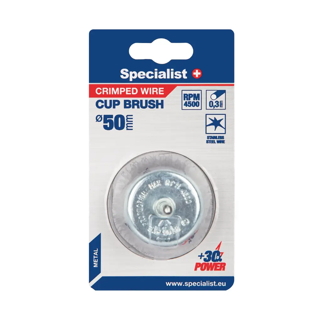 Wire cup brush, straight wire, with shank, 50 mm, SPECIALIST+