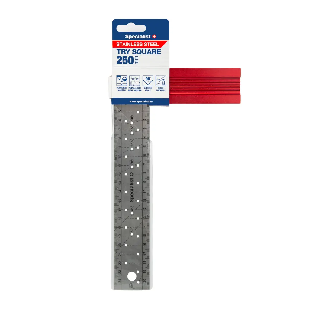 Nerūsējošā tērauda leņķmērs, 250 mm, SPECIALIST+