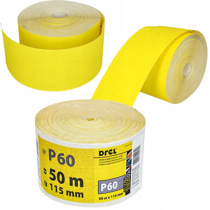 Sanding paper P60, 50 m roll, DREL