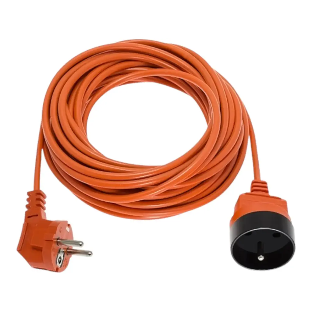 Extension cord 20 m, 3 x 1 mm², 10 A, orange, PVC, OMY, with grounding, DREL