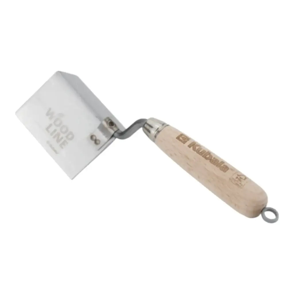 Stainless steel trowel for external corners, 97x120 mm. KUBALA