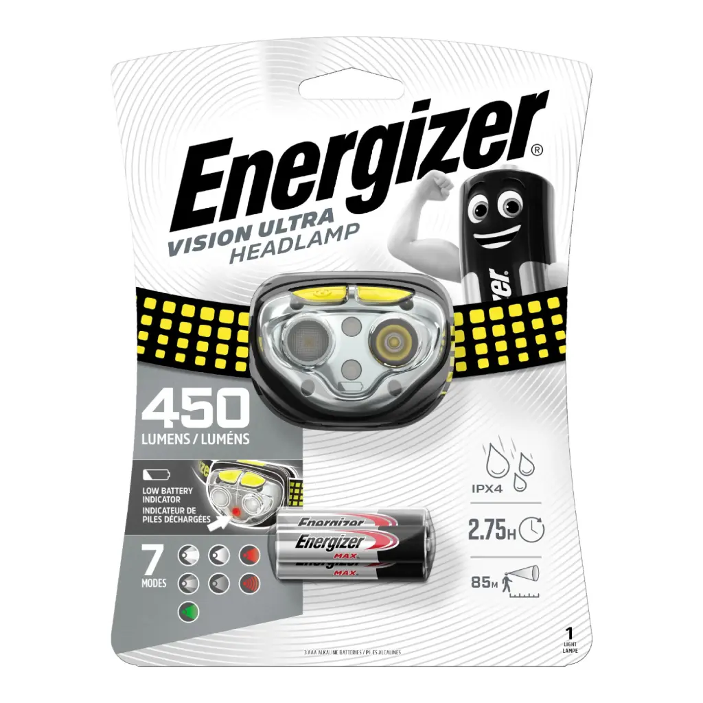 Pealamp, 450 lm, 3xAAA, VISION ULTRA HD, ENERGIZER