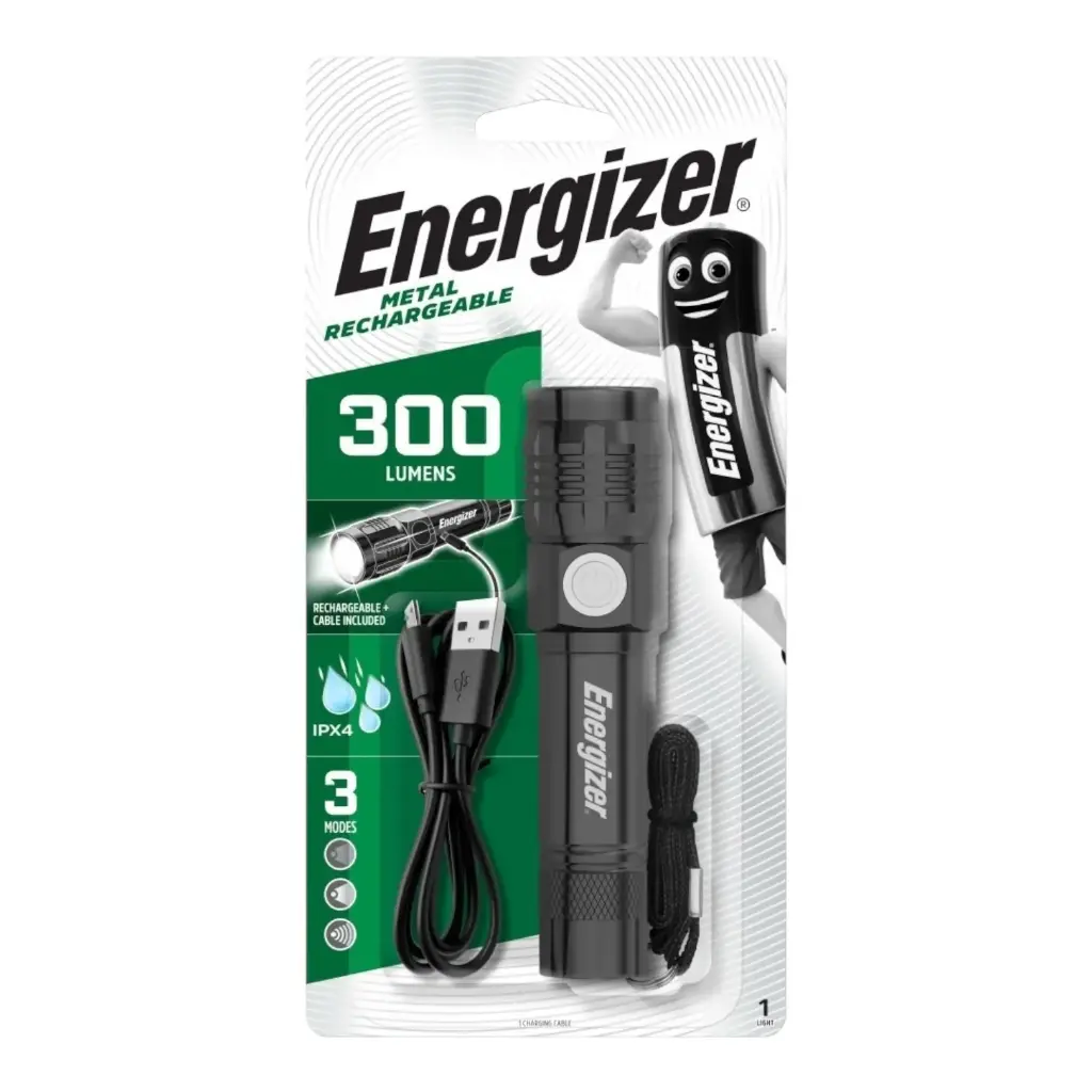Rankinis žibintuvėlis, 300lm, įkraunamas, ENERGIZER