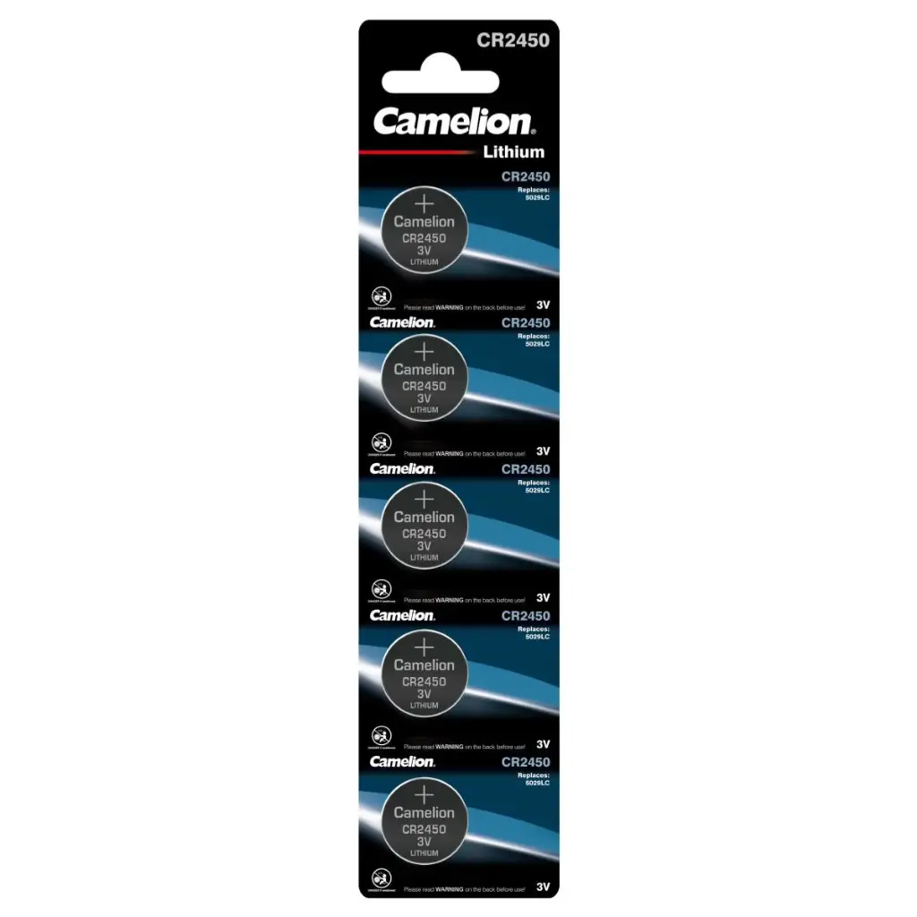 Liitium-patarei CR2450, 3V, CAMELION, 5 tk