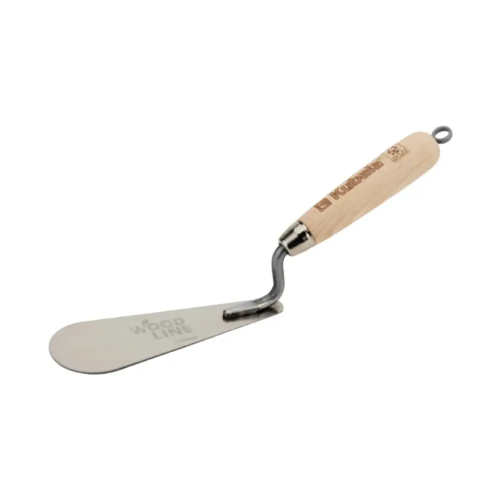 Stainless steel stucco trowel with rounded end, 20×160×55 mm. KUBALA