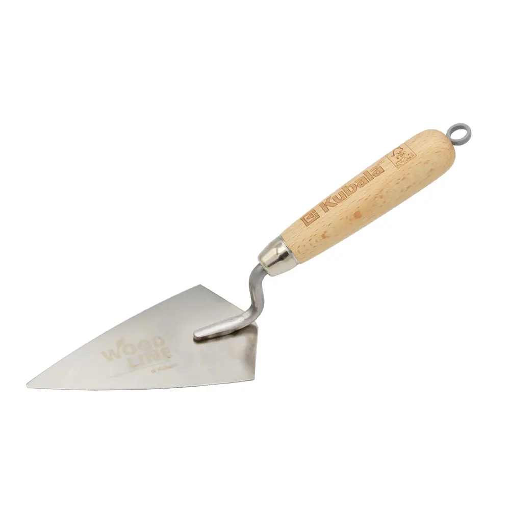 Stainless steel stucco trowel with pointed end, 80×140 mm. KUBALA
