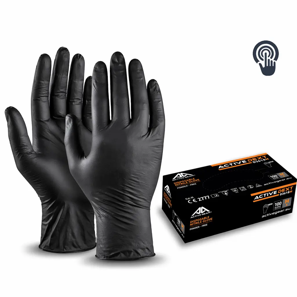 Active Gear DEXT nitrilinės pirštinės be pudros 8(M), 100 vnt. 