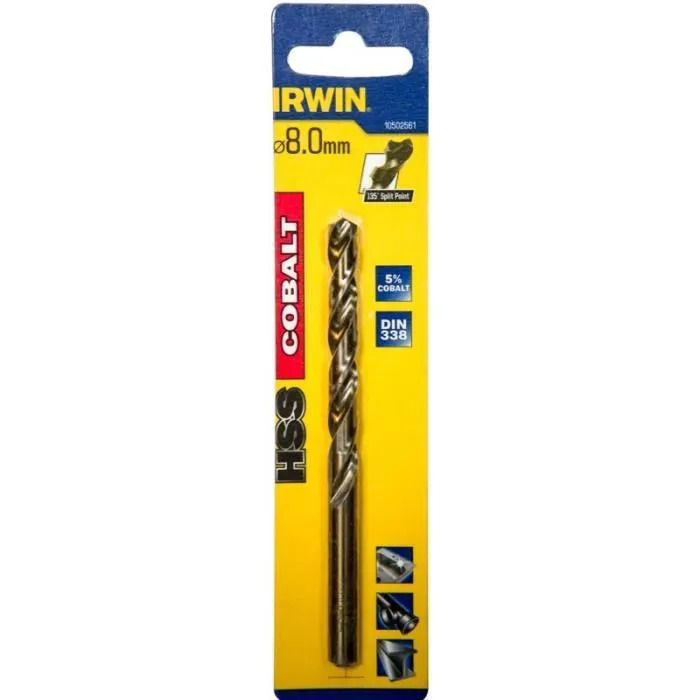 Grąžtas metalui HSS COBALT 8,0 mm blist.