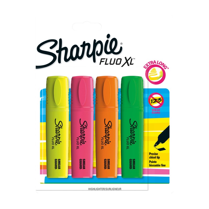 SHARPIE HL FLUO XL ASST BL4 PE