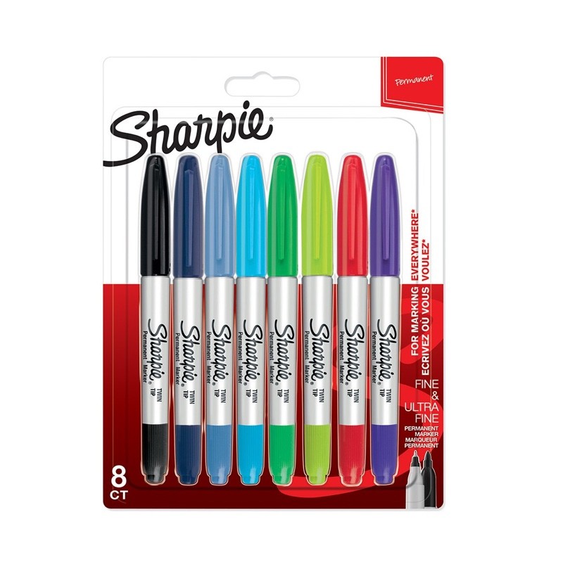 Markerite komplekt Sharpie, Twin tip, 8 tk