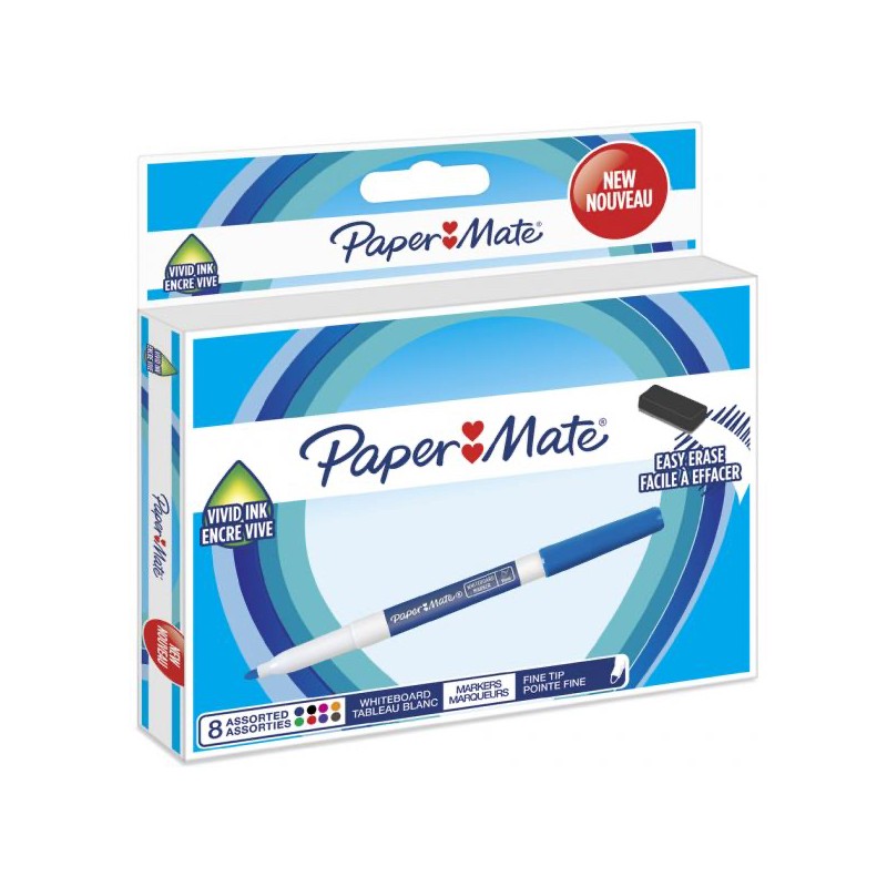 MARĶIERI BALTAI TĀFELEI, 1 MM, KOMPL. 8 GAB.