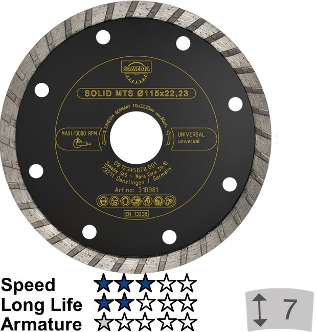 Diamond disc. Samedia MTS 125x22