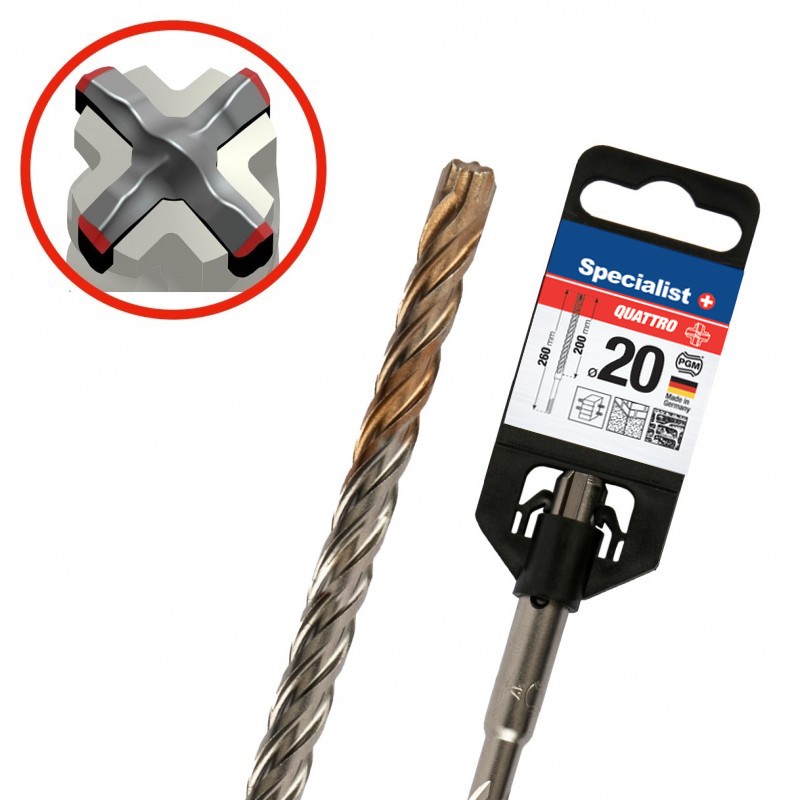 SPECIALIST+ keturg. grąžtas QUATTRO, 20/200x260 mm