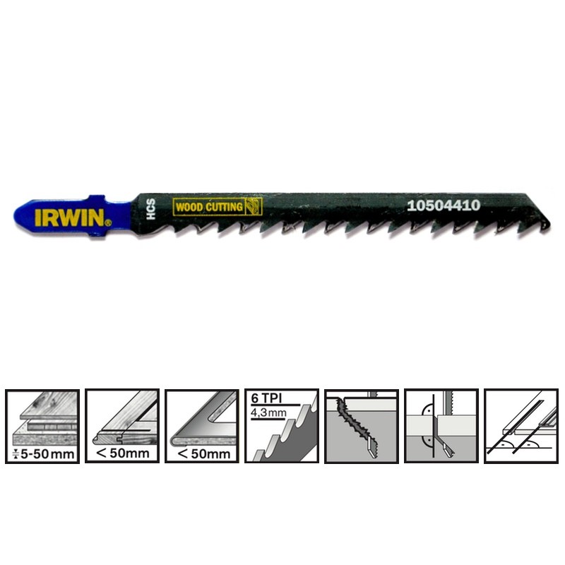 IRWIN Jig saw blades, 5 PK T144DP