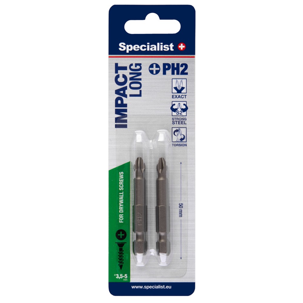 SPECIALIST+ screwdriver bit, PH2 50mm 2pc