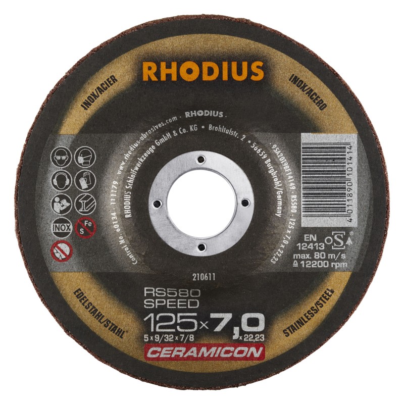 RHODIUS metalli lihvketas, 125x7x22,23 mm