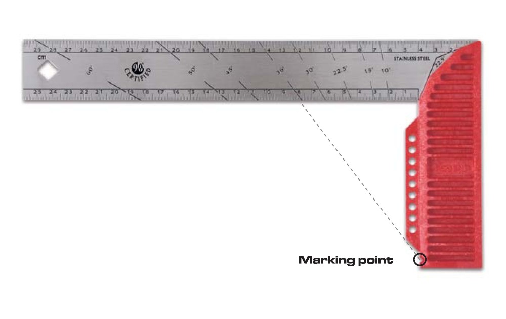Stūrenis ar plastmasas rokturi 30cm