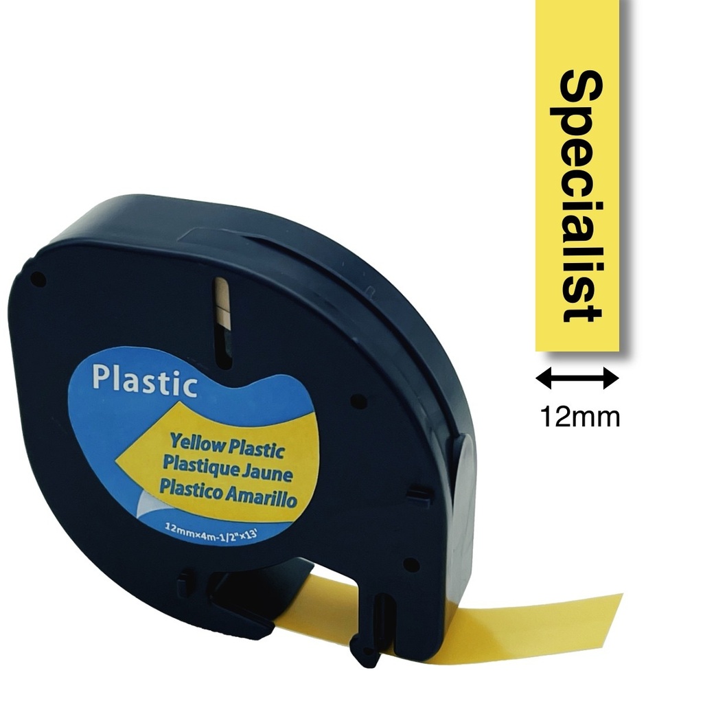 SPECIALIST+ dymo LETRATAG comp., 12 mm plastic B/Y