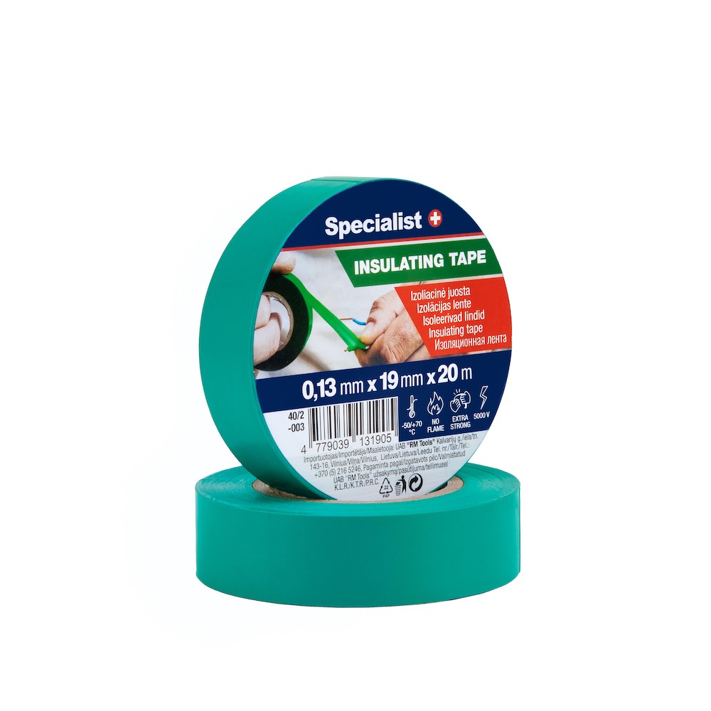 SPECIALIST+ isolatsioonilint, 0,13 x 19 mm, roheline, 20 m