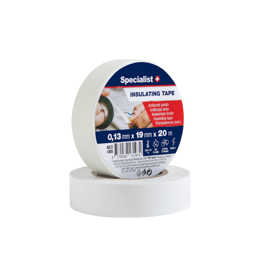 SPECIALIST+ isolatsiooniteip, 0,13 x 19 mm, valge, 20 m