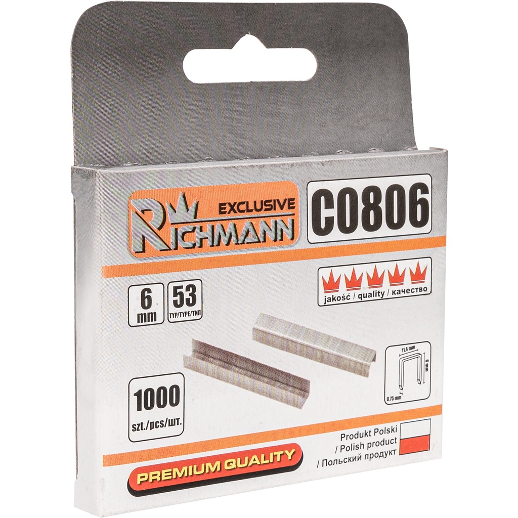 Richmann klambrid tüüp 53, 6 mm, 1000 tk