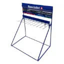 Stands and advertising / „Specialist+“ exposition systems / Cutting tool displays / Tiesinių pjūklelių stendas