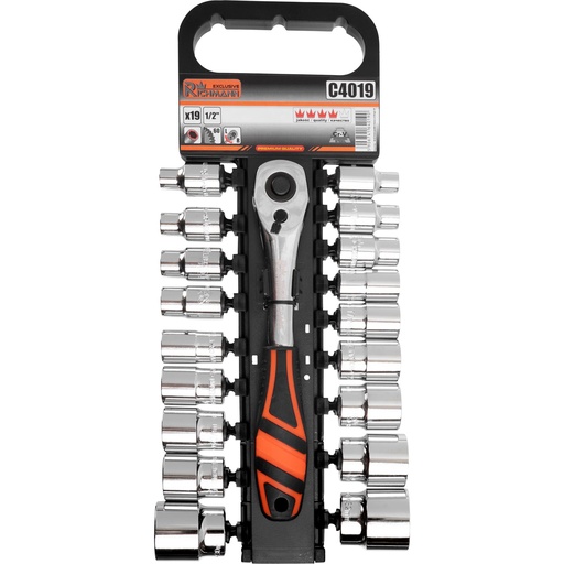 [42-C4019] Padrunikomplekt narrega 1/2" 19 tk.