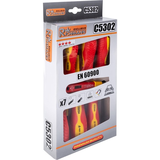 [42-C5302] Kruvikeerajate komplekt elektrikule 6 tk + tester