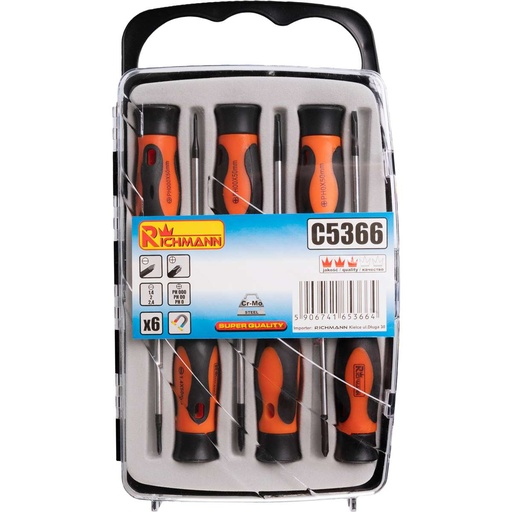 [42-C5366] MINI SCREWDRIVERS 6 PCS FLAT+ PH