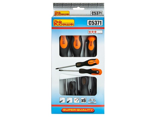 [42-C5371] Screwdriver kit 6 pcs. Plane with PZ