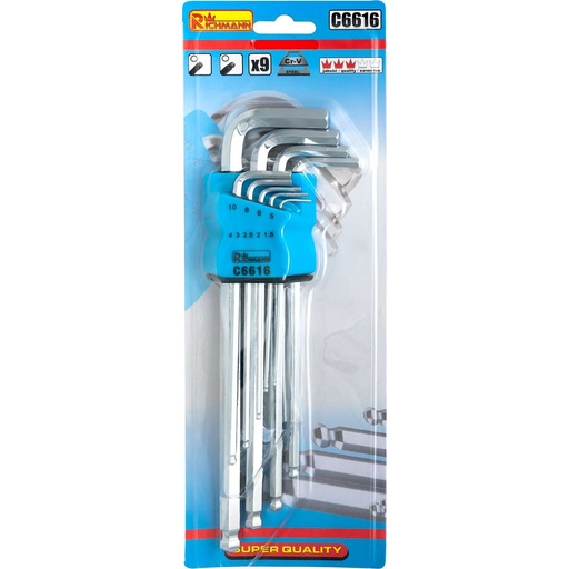 [42-C6616] Richmann pikad kuuskantvõtmed 1,5-10 mm, 9 tk
