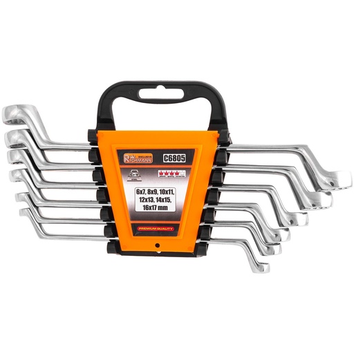 [42-C6805] Ring spanners 6 pcs 6-17MM