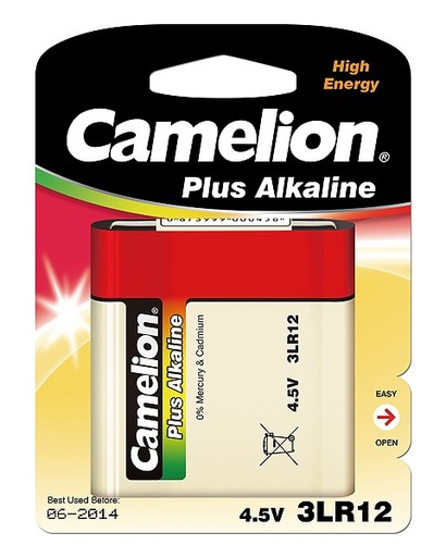 [44/1-3LR12BP] Elements Alkaline, 3LR12, BP1, 4.5V, CAMELION, 1 gab.